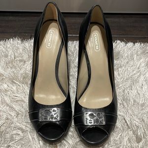 Coach open toe pumps
